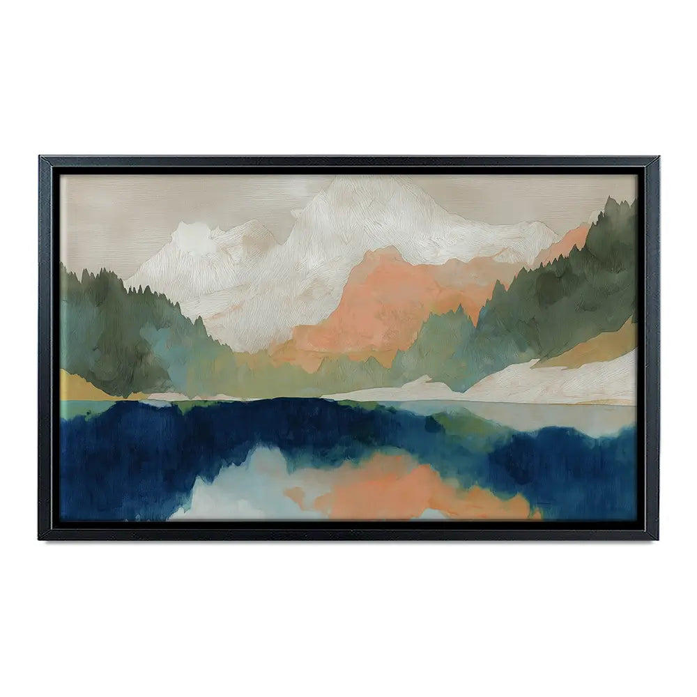 Alpine Autumn Lake Reflection Oversized Canvas Print Alpine Autumn Lake Reflection Oversized Canvas Print wall art product Chromatic Storm Studio