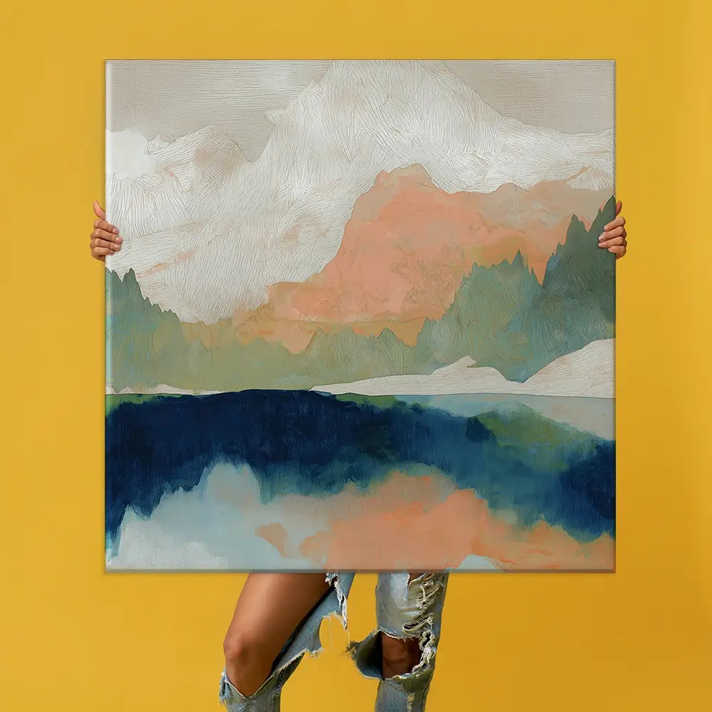 Alpine Autumn Lake Reflection Oversized Canvas Print Alpine Autumn Lake Reflection Oversized Canvas Print wall art product Chromatic Storm Studio