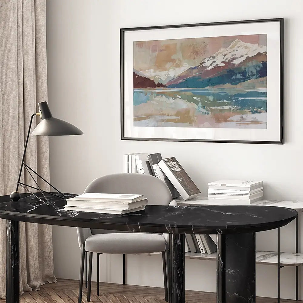 Alpine Lake Reflection Framed Art Print Alpine Lake Reflection Framed Art Print wall art product Chromatic Storm Studio