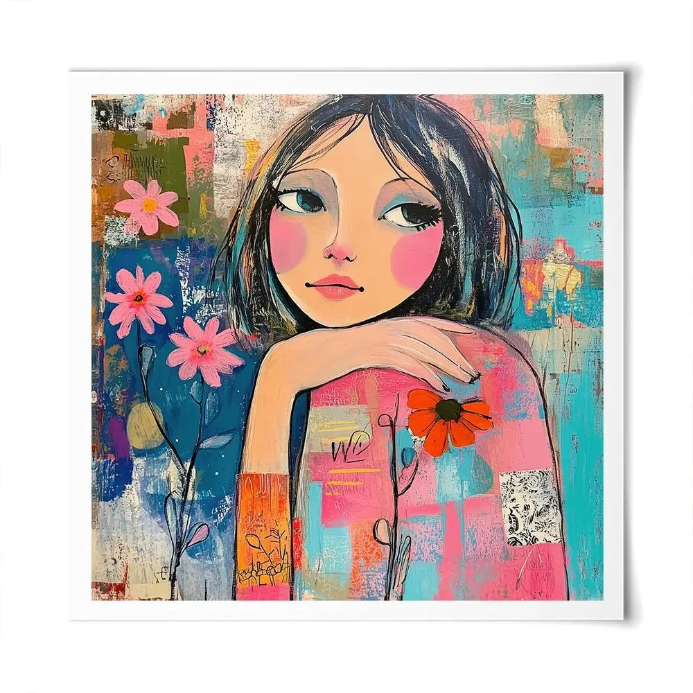 Amongst The Flowers Square Art Print Amongst The Flowers Square Art Print wall art product Tanya Ocean