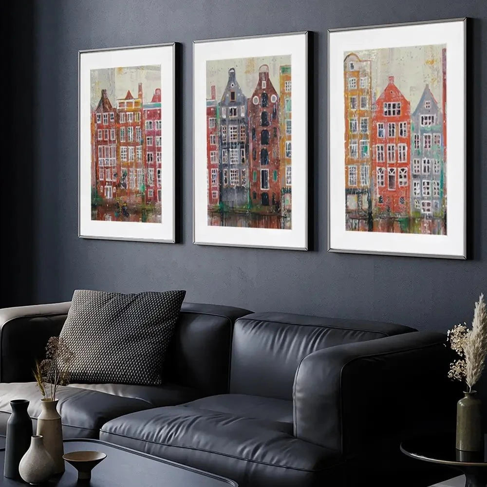 Amsterdam Damrak Framed Art Print Trio Amsterdam Damrak Framed Art Print Trio wall art product Studio Paint-Ing