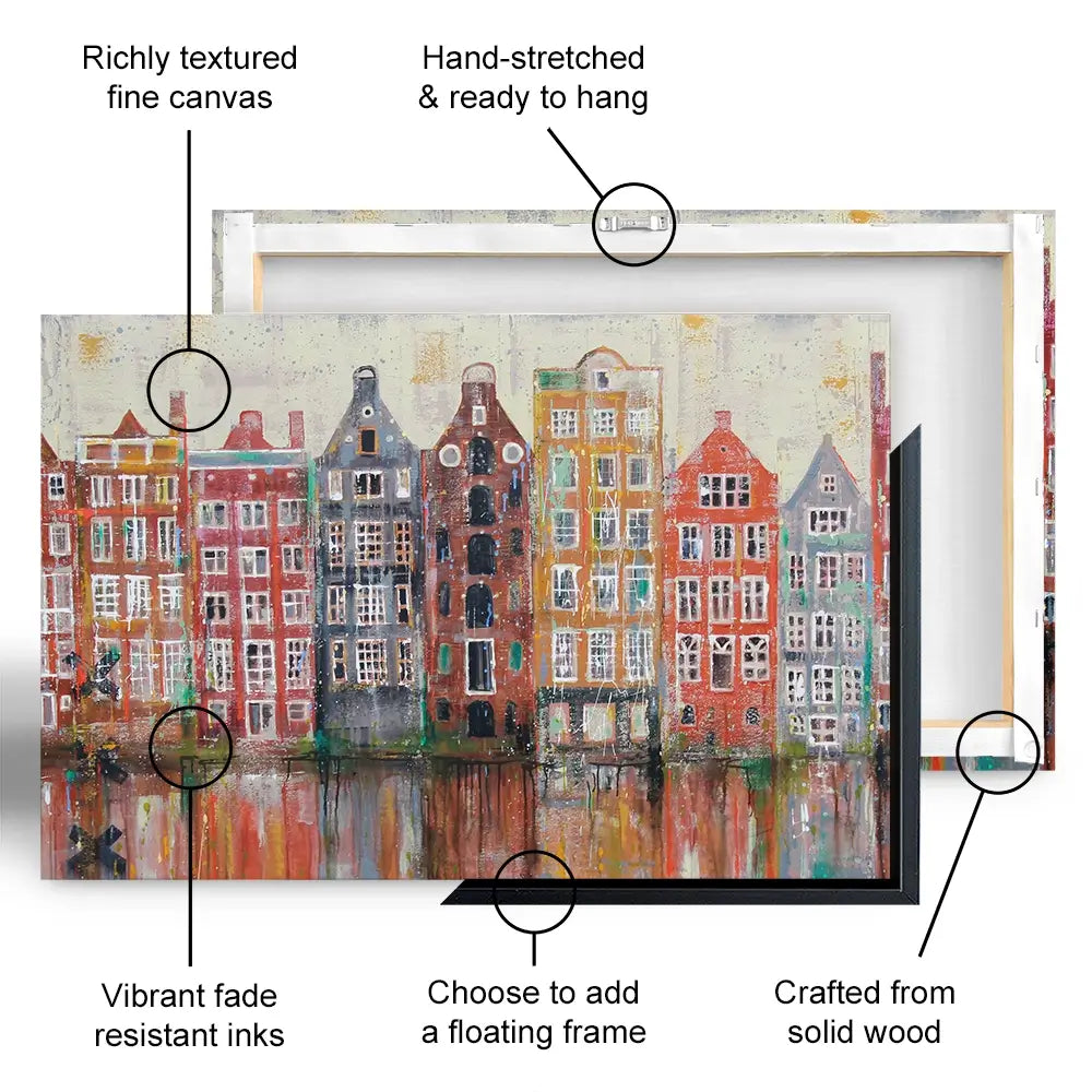 Amsterdam Damrak Oversized Canvas Print Amsterdam Damrak Oversized Canvas Print wall art product Studio Paint-Ing