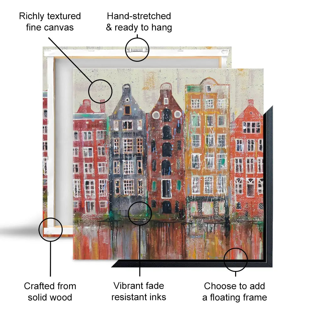 Amsterdam Damrak Square Canvas Print Amsterdam Damrak Square Canvas Print wall art product Studio Paint-Ing