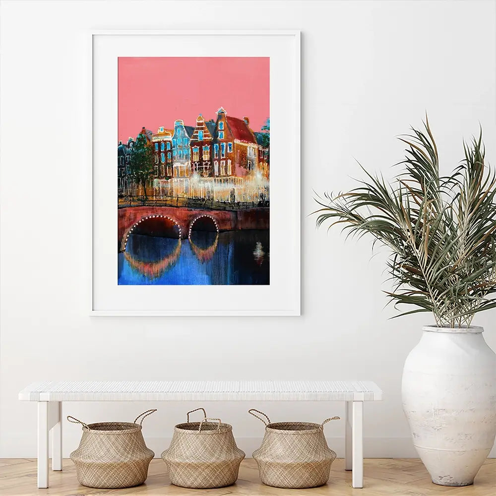 Amsterdam Pink Sky Framed Art Print Amsterdam Pink Sky Framed Art Print wall art product Studio Paint-Ing