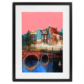 Amsterdam Pink Sky Framed Art Print Amsterdam Pink Sky Framed Art Print wall art product Studio Paint-Ing