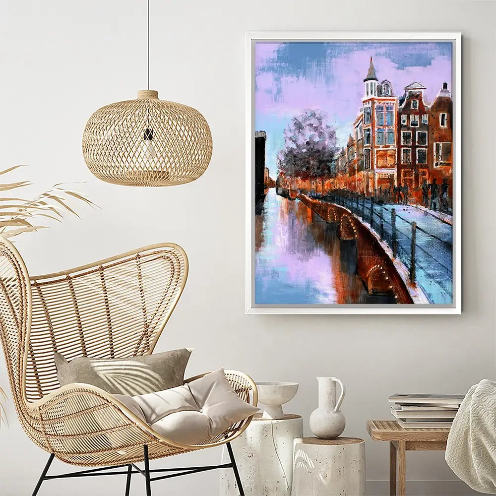 Amsterdam Purple Sky Canvas Print Amsterdam Purple Sky Canvas Print wall art product Studio Paint-Ing
