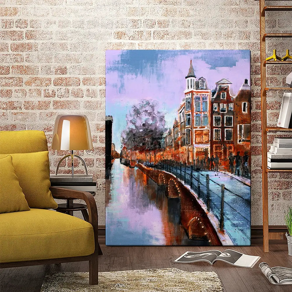 Amsterdam Purple Sky Canvas Print Amsterdam Purple Sky Canvas Print wall art product Studio Paint-Ing