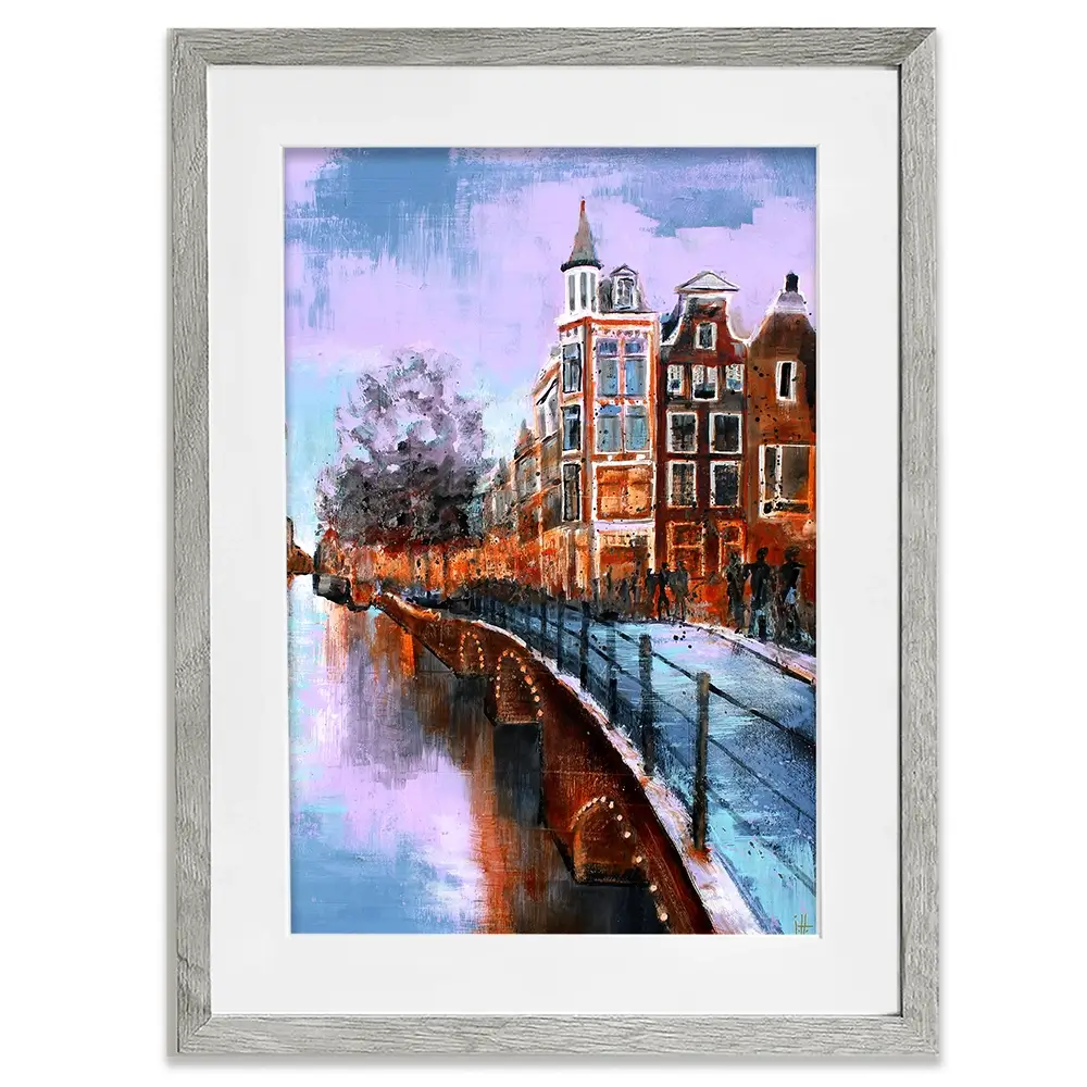 Amsterdam Purple Sky Framed Art Print Amsterdam Purple Sky Framed Art Print wall art product Studio Paint-Ing