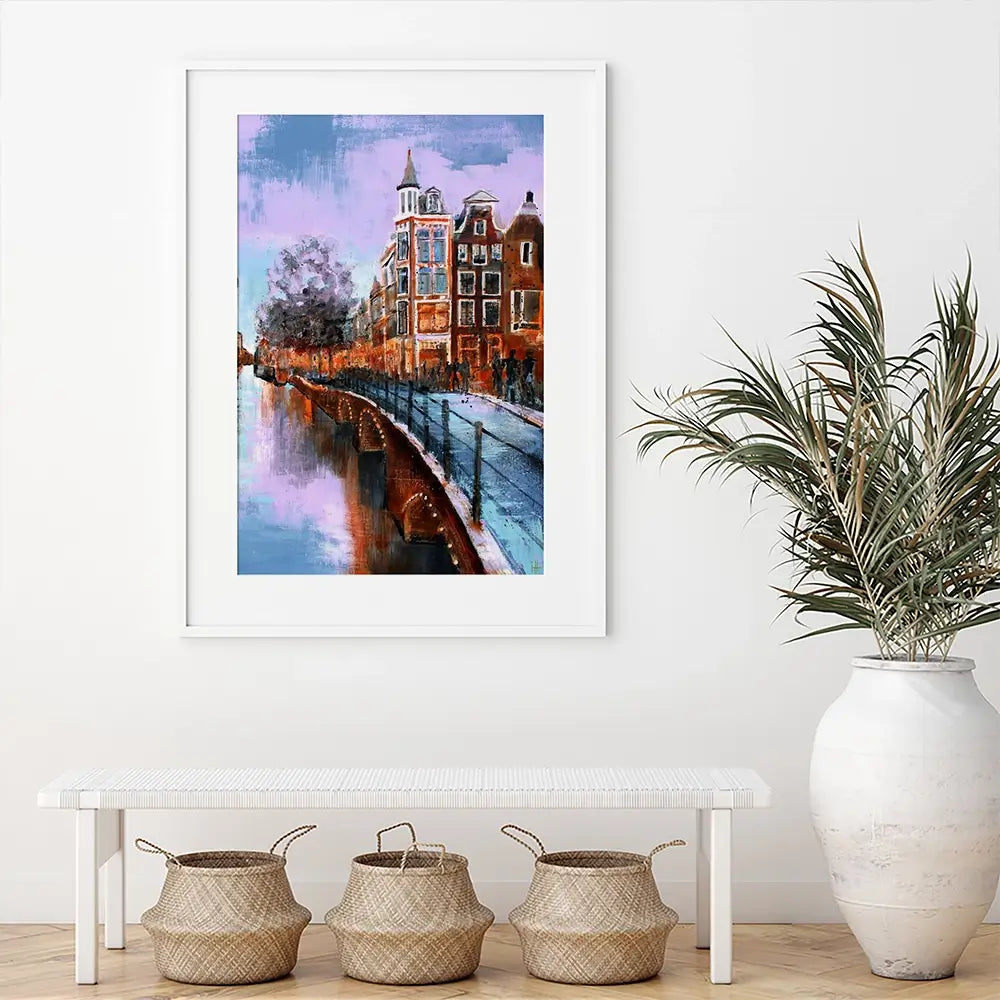 Amsterdam Purple Sky Framed Art Print Amsterdam Purple Sky Framed Art Print wall art product Studio Paint-Ing