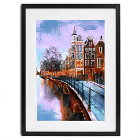 Amsterdam Purple Sky Framed Art Print Amsterdam Purple Sky Framed Art Print wall art product Studio Paint-Ing