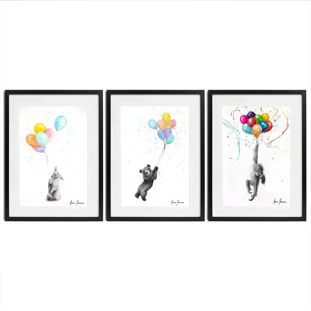 Animals With Balloons 2 Framed Art Print Trio Animals With Balloons 2 Framed Art Print Trio wall art product Ashvin Harrison
