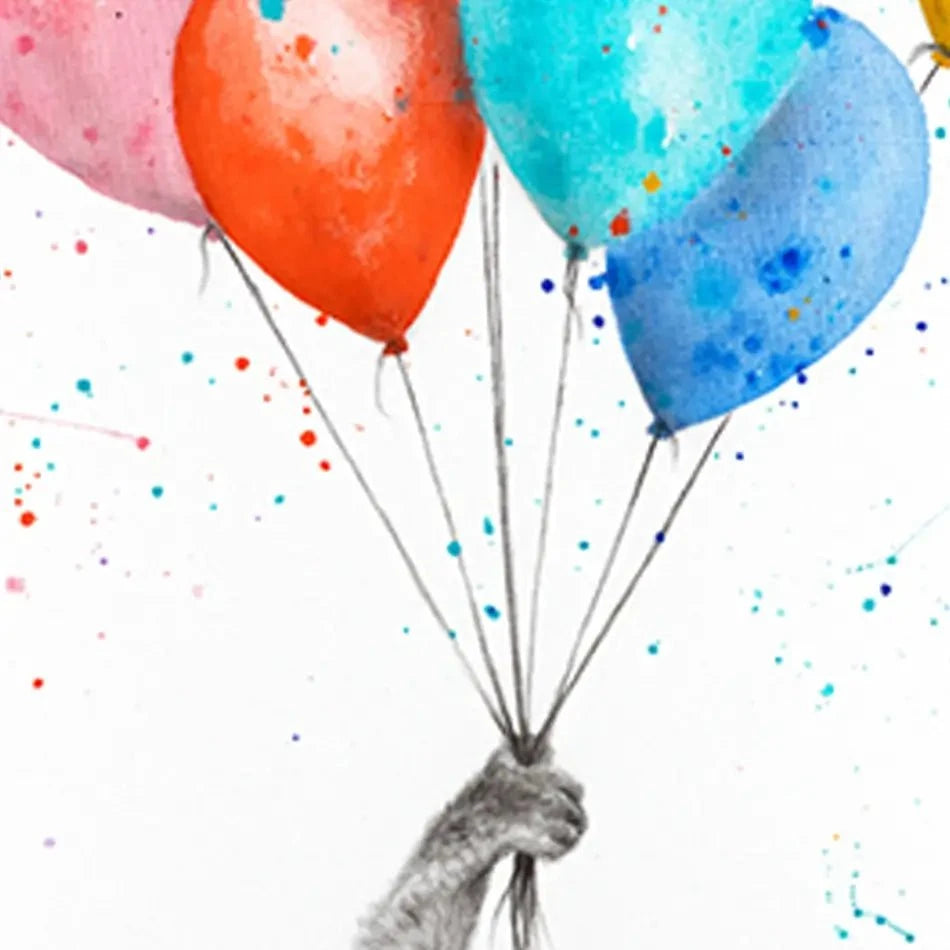 Animals With Balloons Framed Art Print Trio Animals With Balloons Framed Art Print Trio wall art product Ashvin Harrison