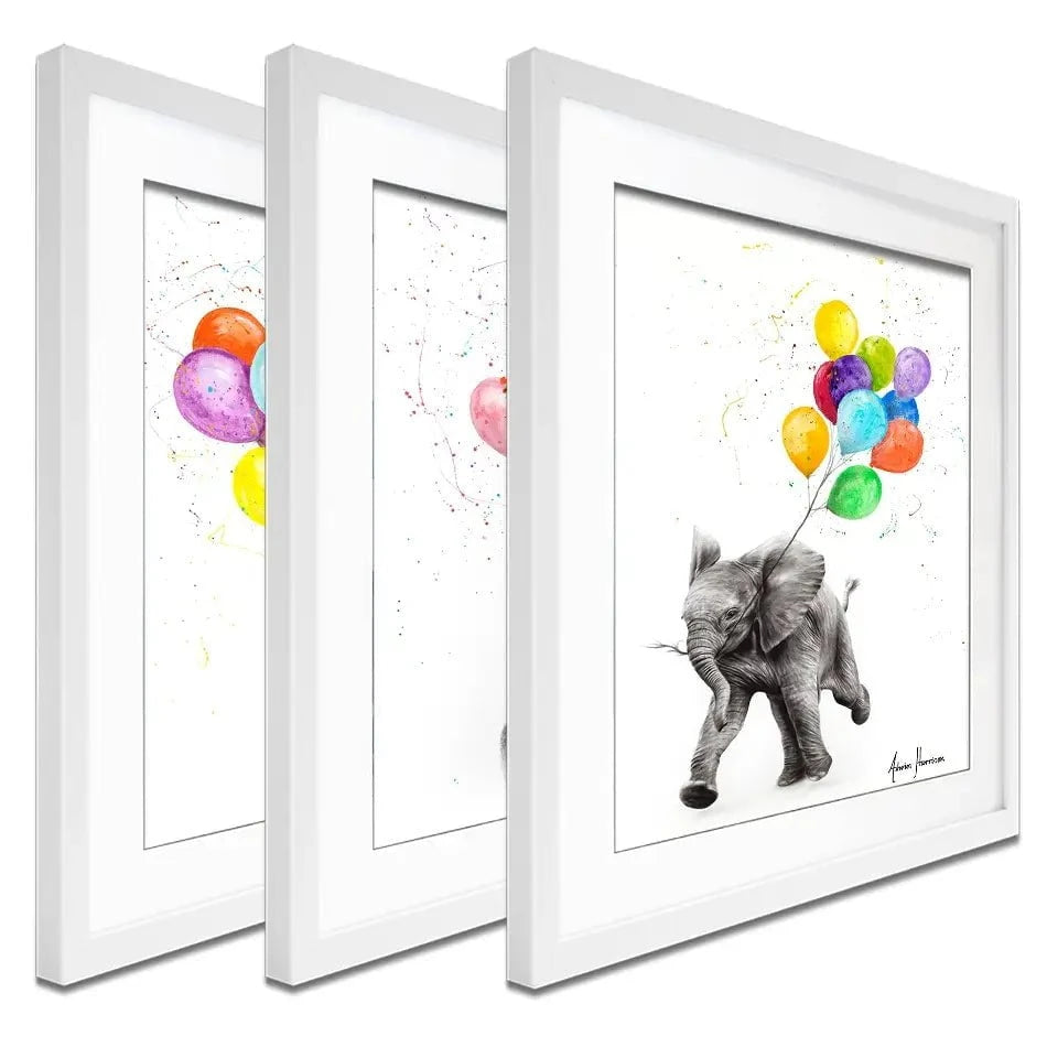 Animals With Balloons Framed Art Print Trio Animals With Balloons Framed Art Print Trio wall art product Ashvin Harrison