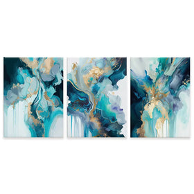 Aqua Journey Trio Canvas Print Aqua Journey Trio Canvas Print wall art product Art Print Shop