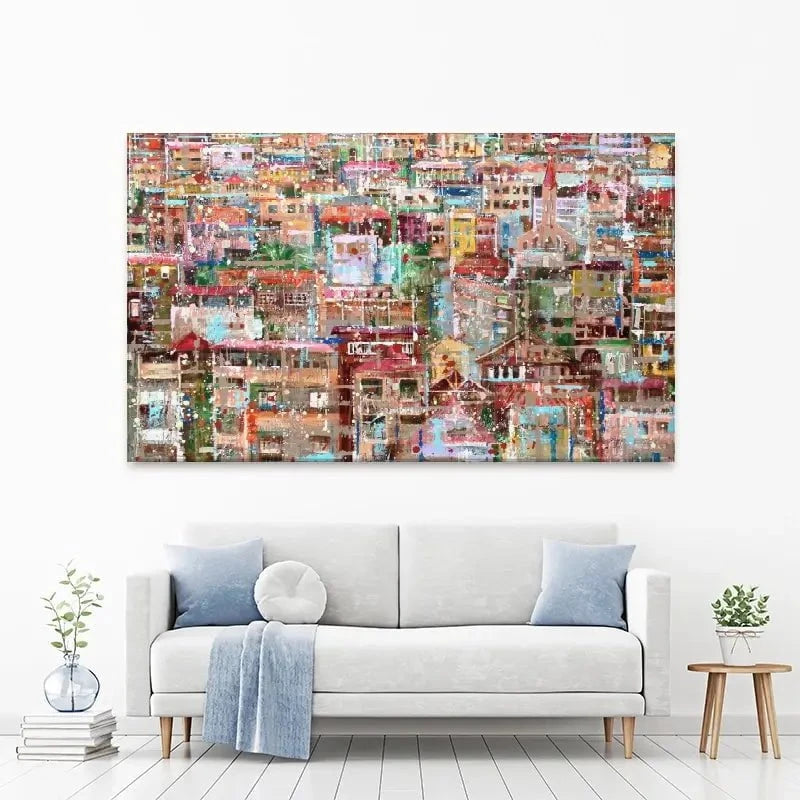 Art City Houses Canvas Print Art City Houses Canvas Print wall art product Studio Paint-Ing