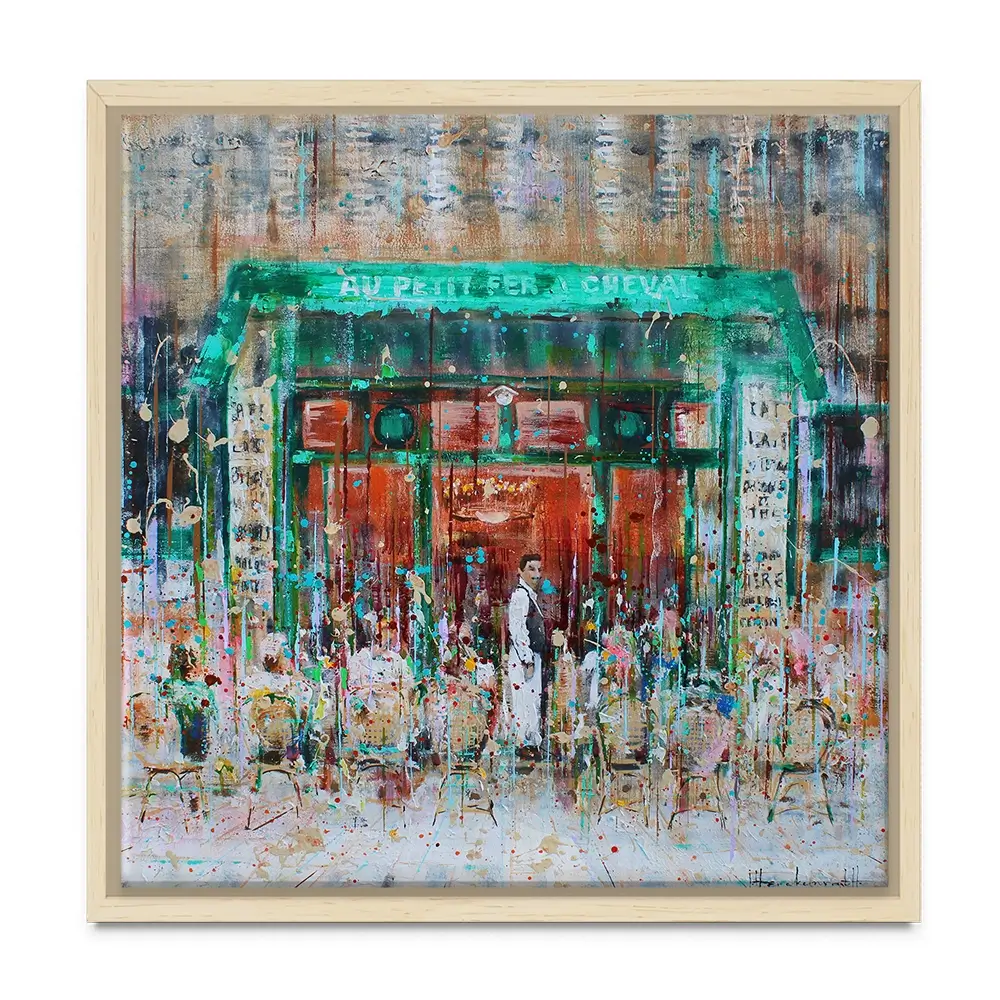 Au Petit Fer A Cheval Square Canvas Print Au Petit Fer A Cheval Square Canvas Print wall art product Studio Paint-Ing