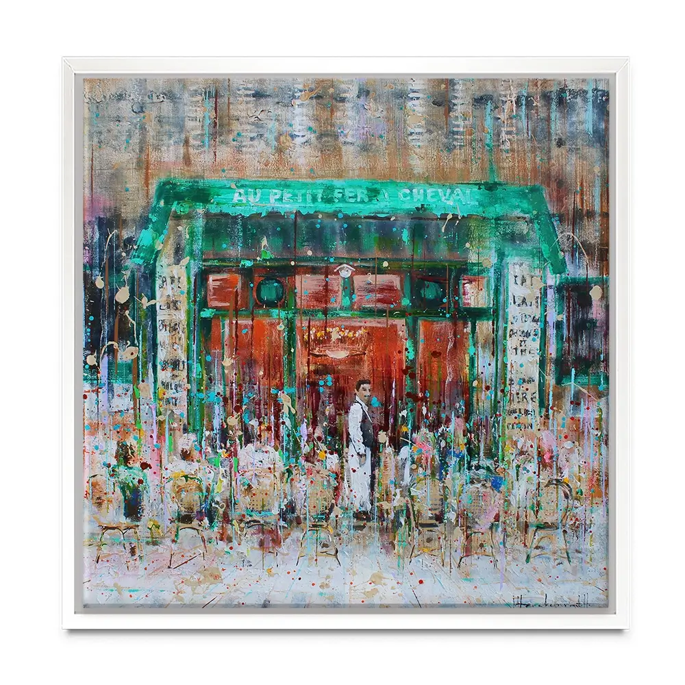 Au Petit Fer A Cheval Square Canvas Print Au Petit Fer A Cheval Square Canvas Print wall art product Studio Paint-Ing