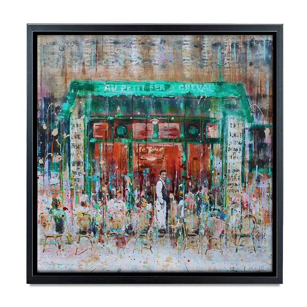 Au Petit Fer A Cheval Square Canvas Print Au Petit Fer A Cheval Square Canvas Print wall art product Studio Paint-Ing