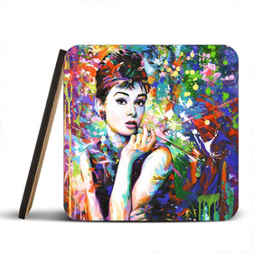 Audrey Hepburn Coaster Set Audrey Hepburn Coaster Set wall art product Leon Devenice