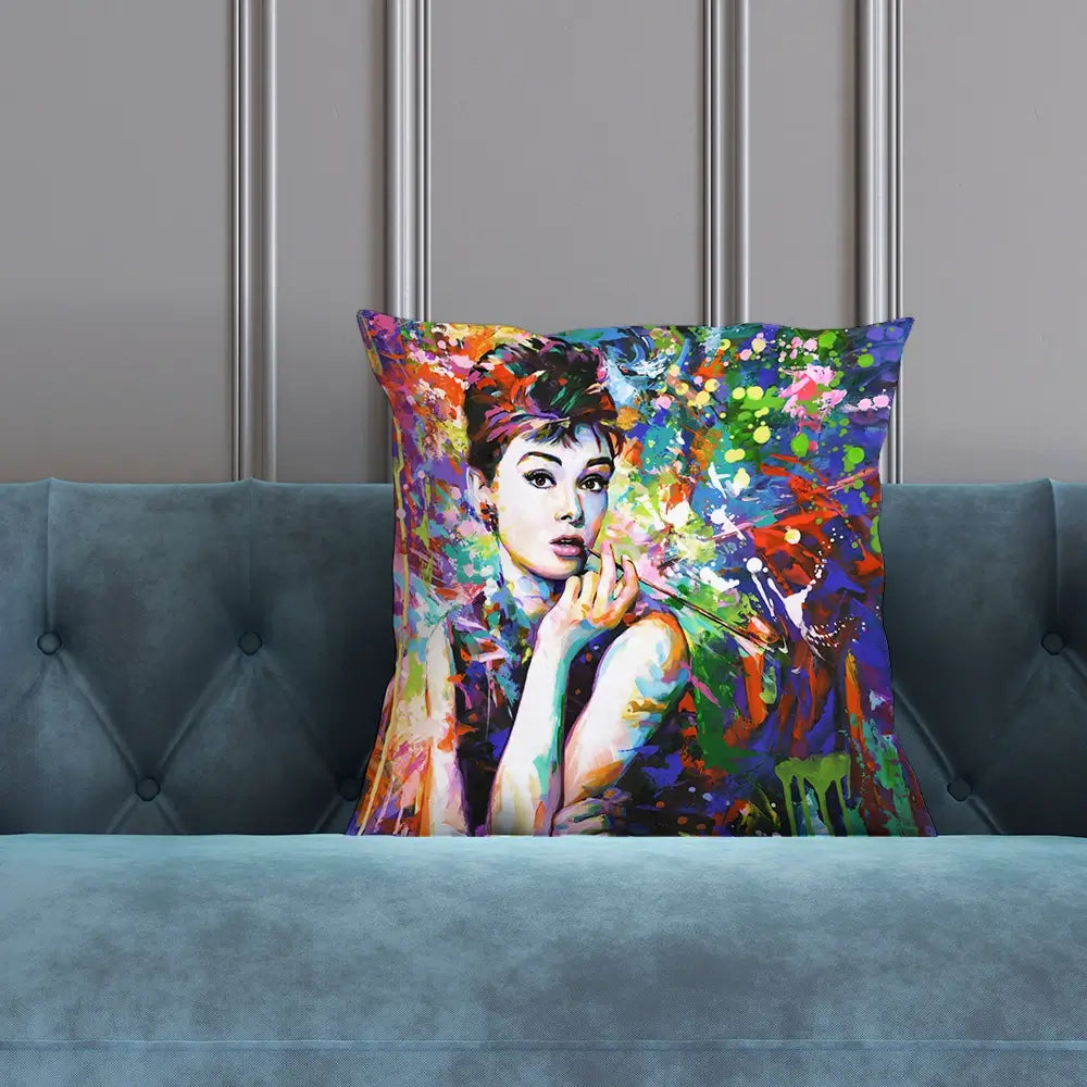 Audrey Hepburn Cushion Audrey Hepburn Cushion wall art product Leon Devenice