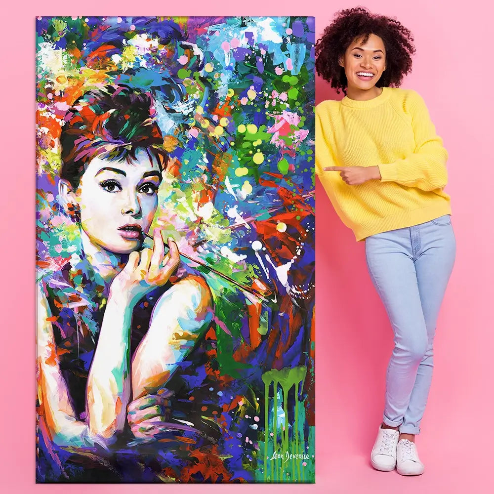 Audrey Hepburn Oversized Canvas Print Audrey Hepburn Oversized Canvas Print wall art product Art Print Shop