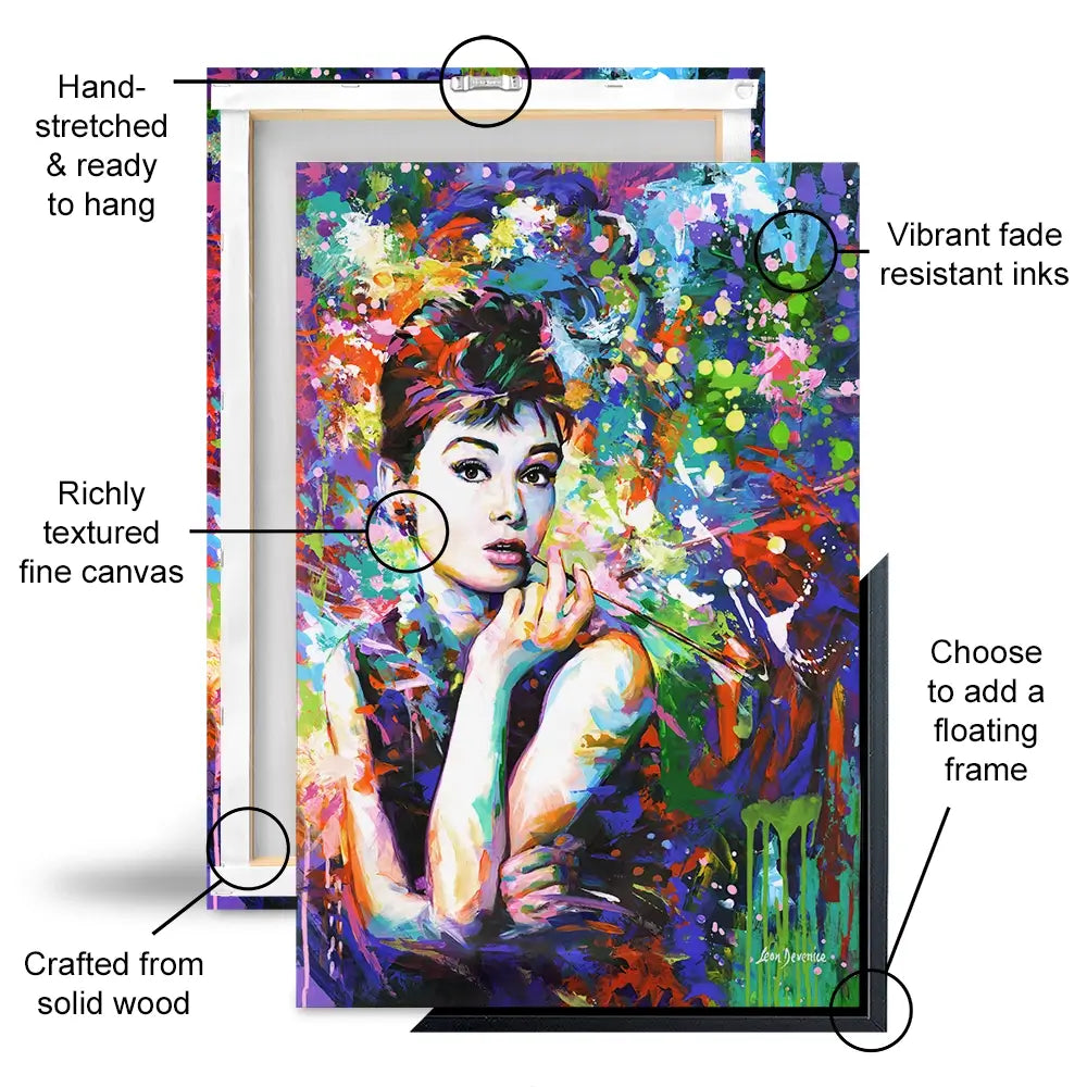Audrey Hepburn Oversized Canvas Print Audrey Hepburn Oversized Canvas Print wall art product Leon Devenice