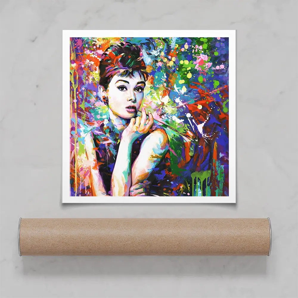 Audrey Hepburn Square Art Print Audrey Hepburn Square Art Print wall art product Leon Devenice