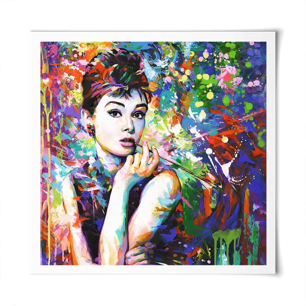 Audrey Hepburn Square Art Print Audrey Hepburn Square Art Print wall art product Leon Devenice