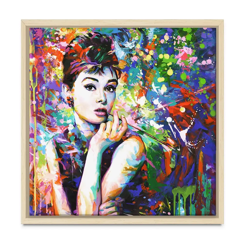 Audrey Hepburn Square Canvas Print Audrey Hepburn Square Canvas Print wall art product Leon Devenice