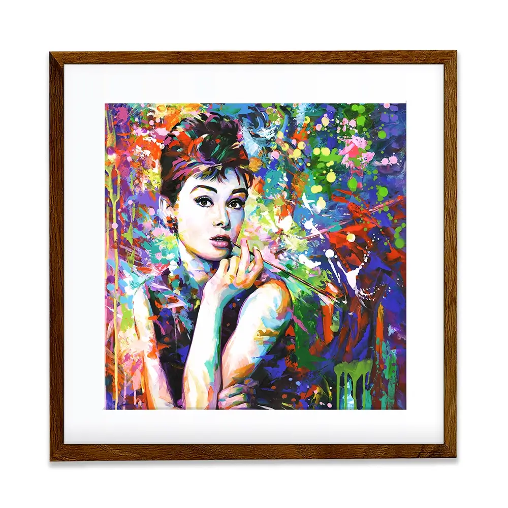 Audrey Hepburn Square Framed Art Print Audrey Hepburn Square Framed Art Print wall art product Leon Devenice