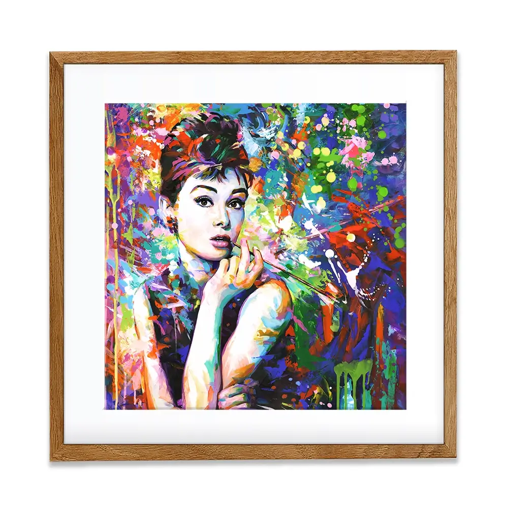 Audrey Hepburn Square Framed Art Print Audrey Hepburn Square Framed Art Print wall art product Leon Devenice