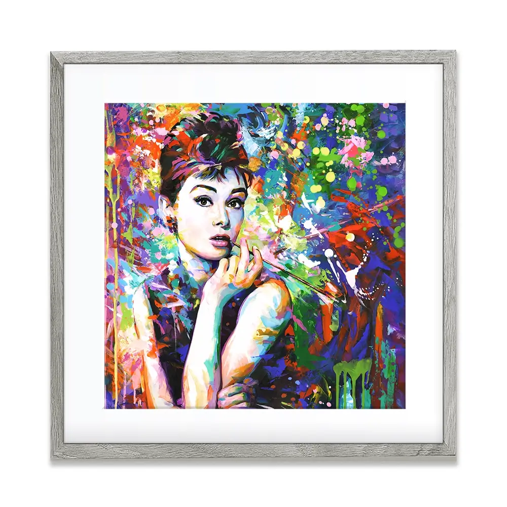 Audrey Hepburn Square Framed Art Print Audrey Hepburn Square Framed Art Print wall art product Leon Devenice