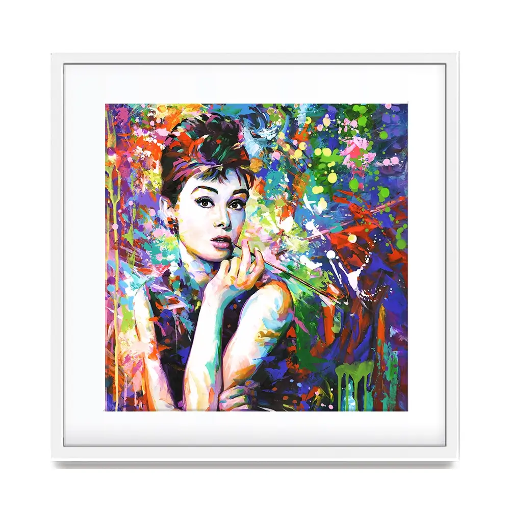 Audrey Hepburn Square Framed Art Print Audrey Hepburn Square Framed Art Print wall art product Leon Devenice