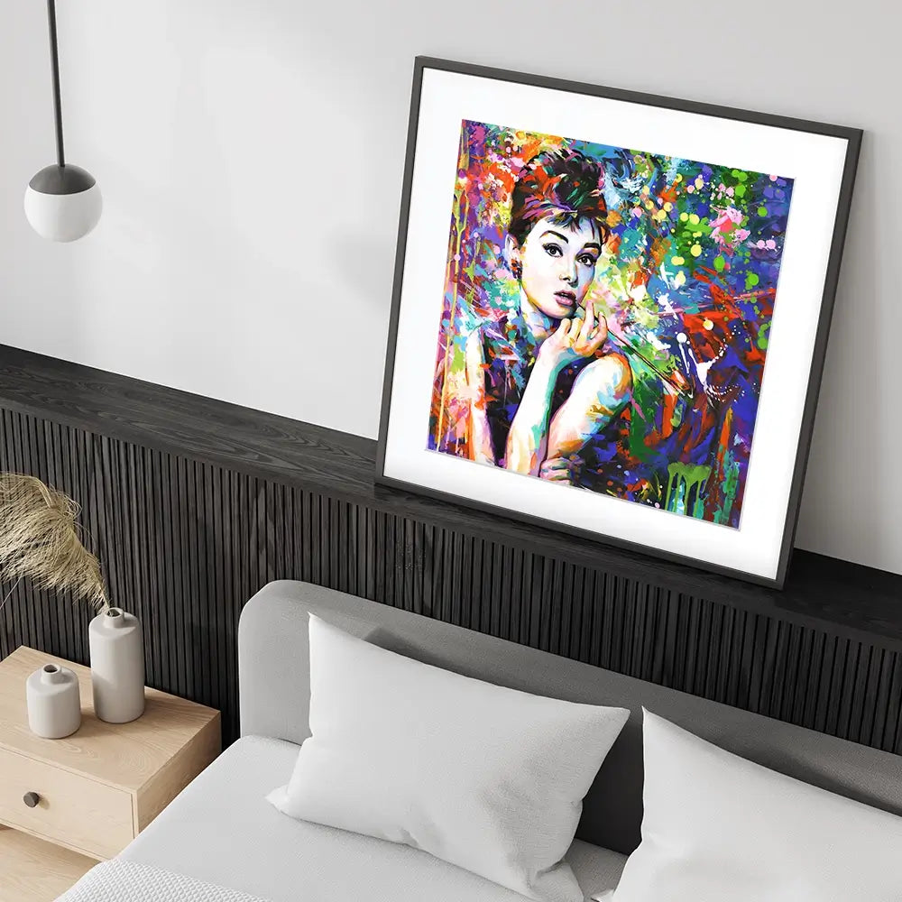 Audrey Hepburn Square Framed Art Print Audrey Hepburn Square Framed Art Print wall art product Leon Devenice