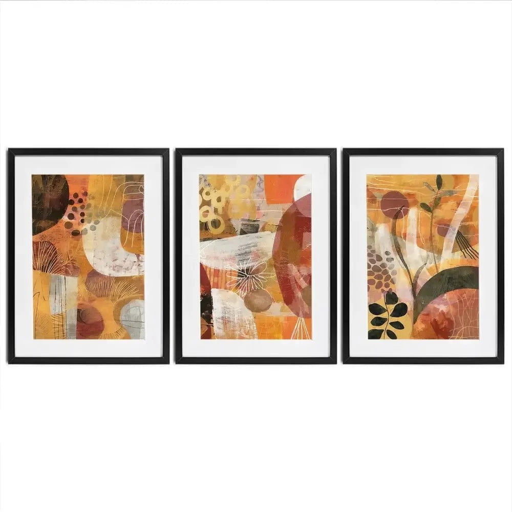 Autumn Abstracts Framed Art Print Trio Autumn Abstracts Framed Art Print Trio wall art product RileyB - Independent