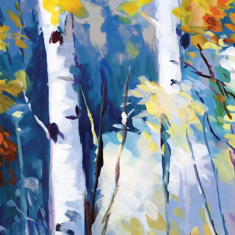 Autumn Birch Trees In Snowy Forest Art Print Autumn Birch Trees In Snowy Forest Art Print wall art product Leon Devenice