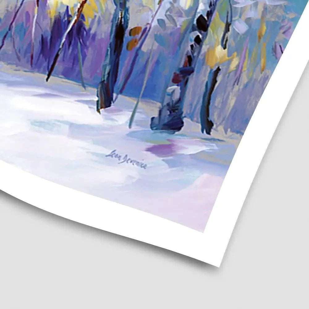 Autumn Birch Trees In Snowy Forest Art Print Autumn Birch Trees In Snowy Forest Art Print wall art product Leon Devenice