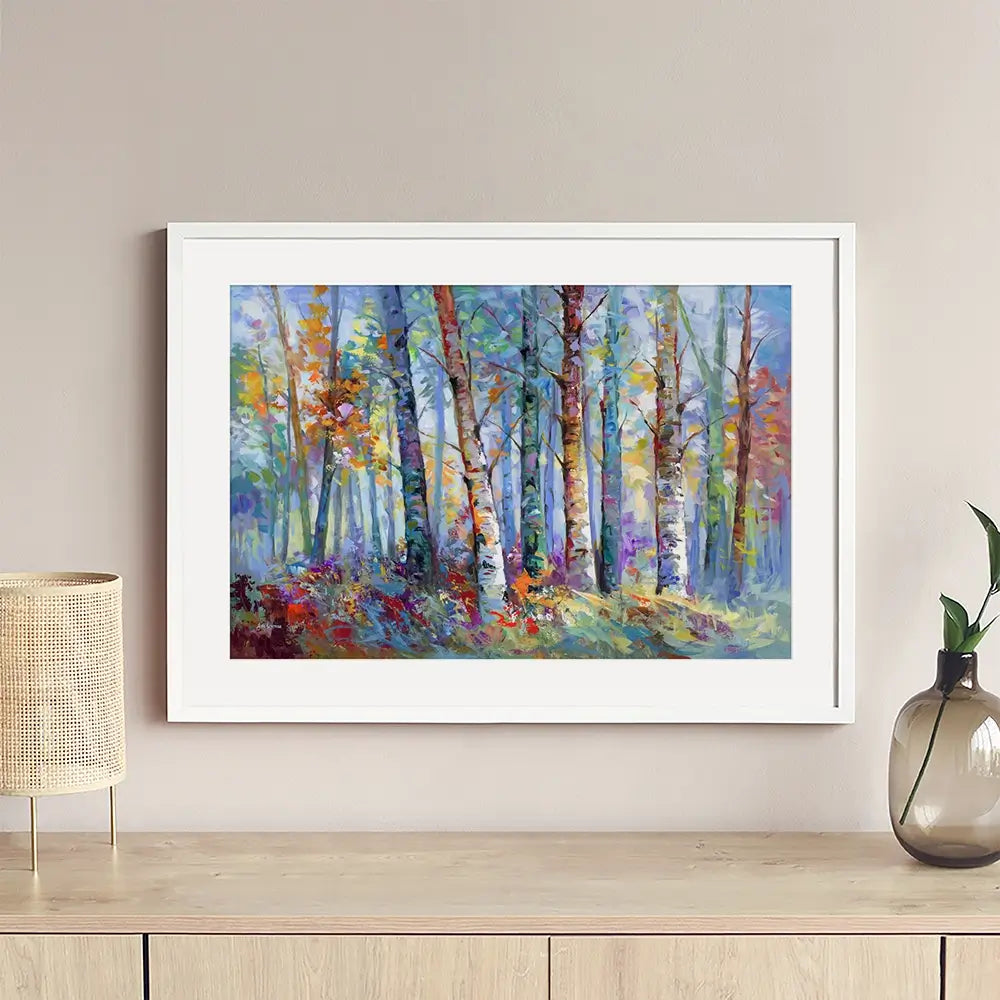 Autumn Birches Framed Art Print Autumn Birches Framed Art Print wall art product Leon Devenice