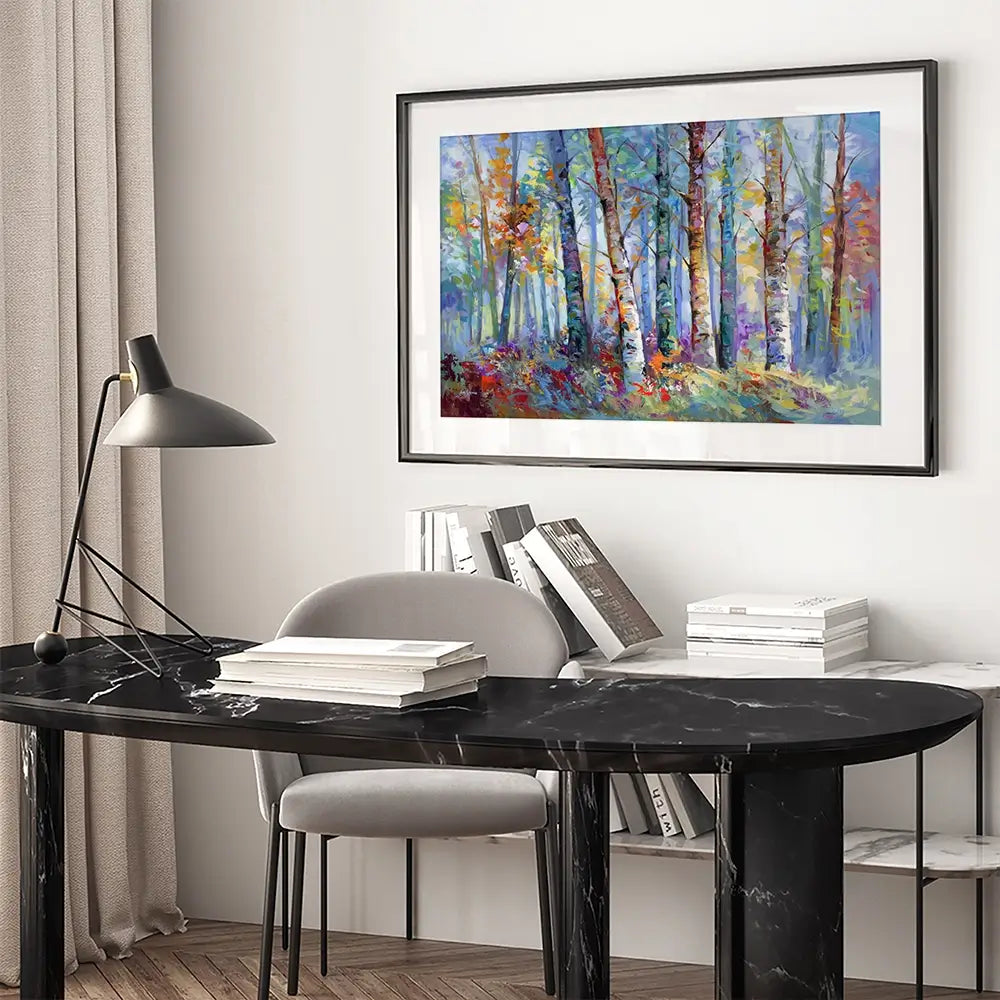 Autumn Birches Framed Art Print Autumn Birches Framed Art Print wall art product Leon Devenice