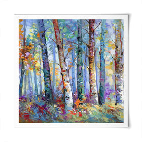 Autumn Birches Square Art Print Autumn Birches Square Art Print wall art product Art Print Shop