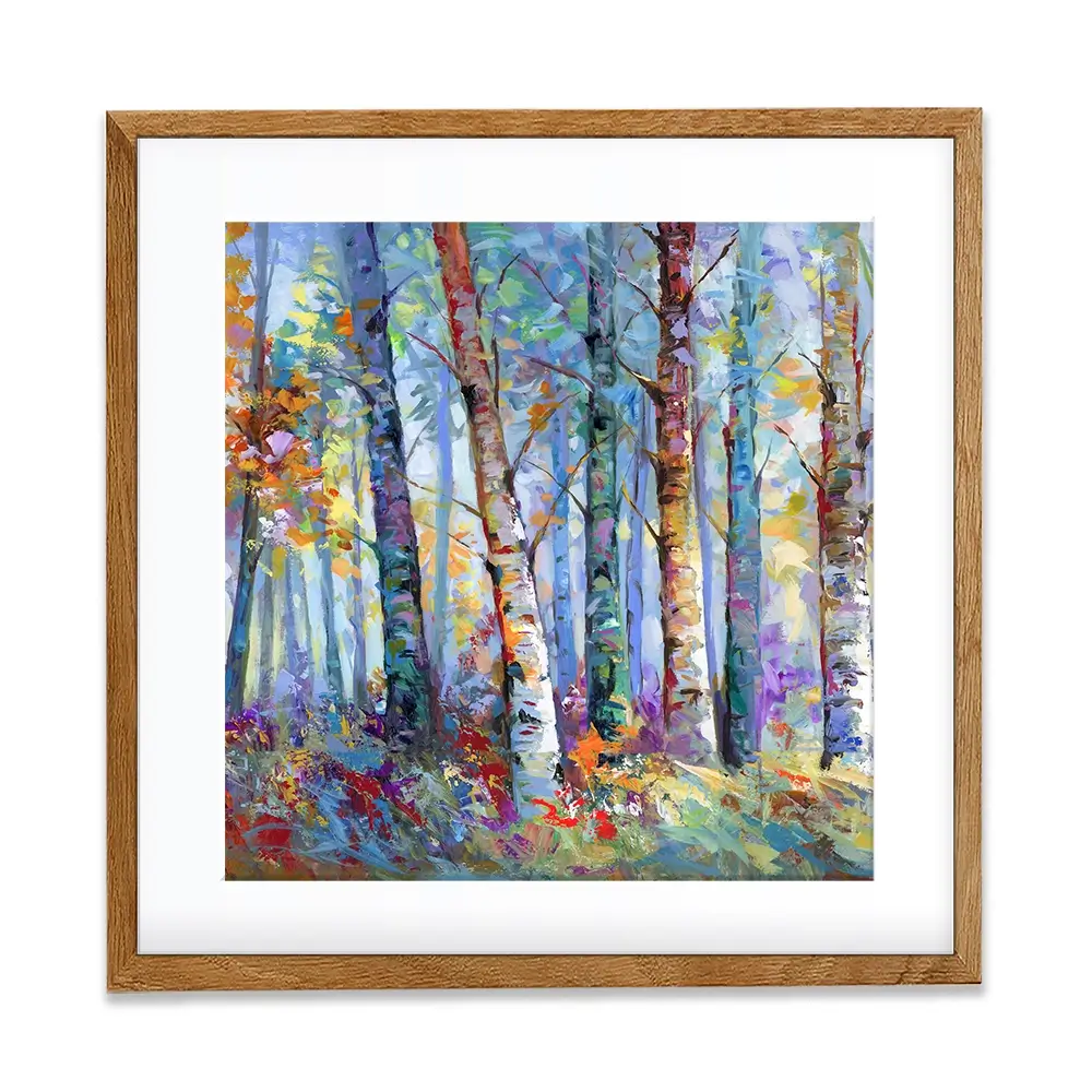Autumn Birches Square Framed Art Print Autumn Birches Square Framed Art Print wall art product Art Print Shop