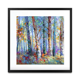 Autumn Birches Square Framed Art Print Autumn Birches Square Framed Art Print wall art product Art Print Shop
