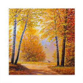 Autumn Forest 2 Square Canvas Print Autumn Forest 2 Square Canvas Print wall art product Art Print Shop