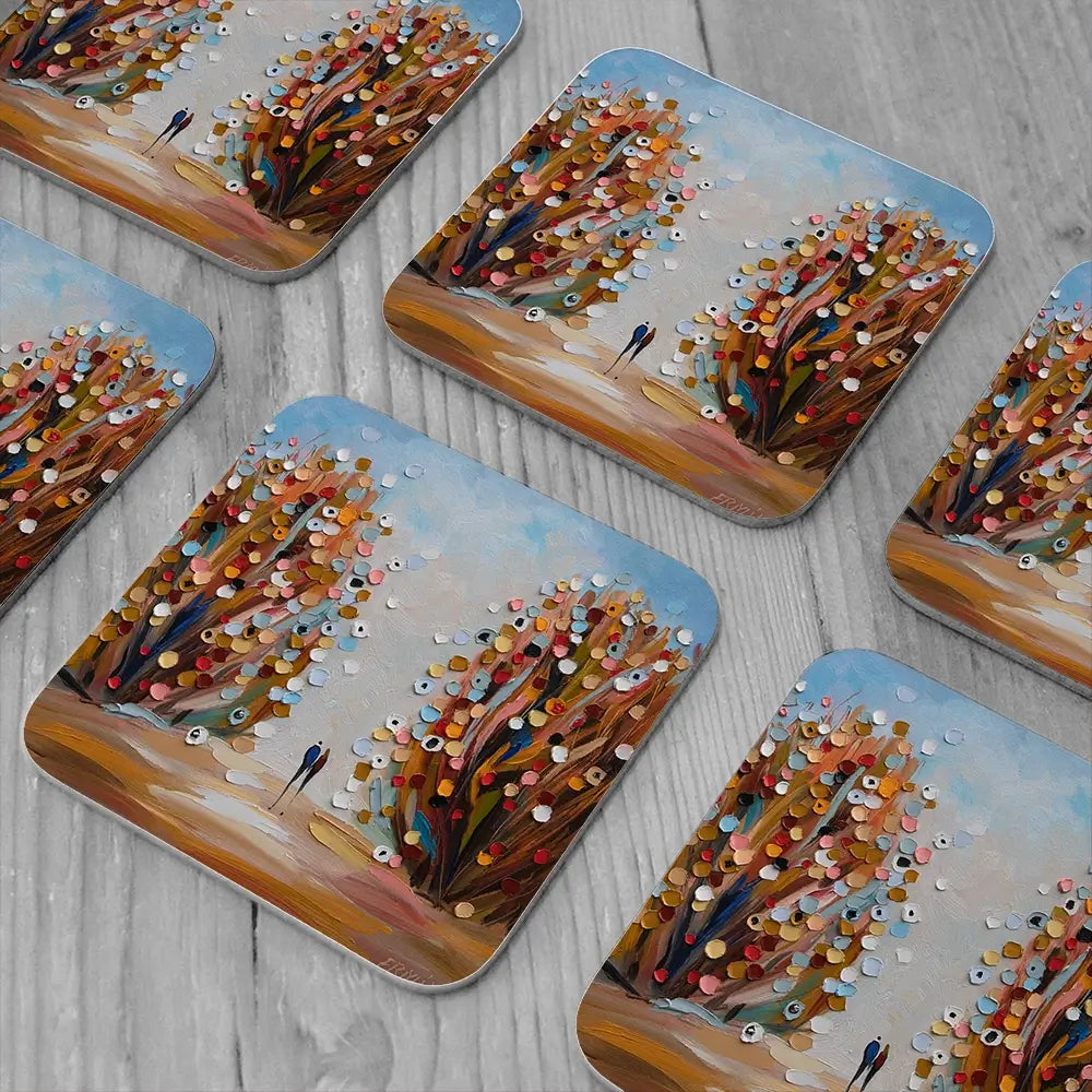 Autumn Garden Coaster Set Autumn Garden Coaster Set wall art product Ekaterina Ermilkina