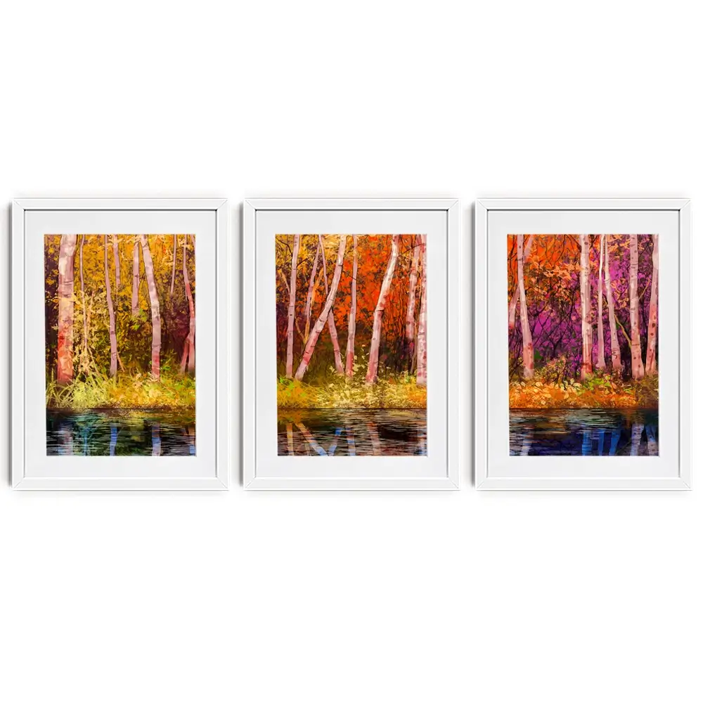 Autumn Trees Framed Art Print Trio Autumn Trees Framed Art Print Trio wall art product pluie_r / Shutterstock