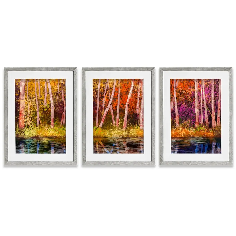 Autumn Trees Framed Art Print Trio Autumn Trees Framed Art Print Trio wall art product pluie_r / Shutterstock