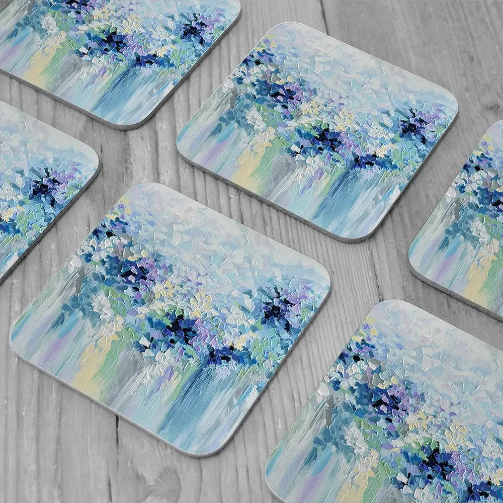 Baby Blue Coaster Set Baby Blue Coaster Set wall art product Olga Tkachyk