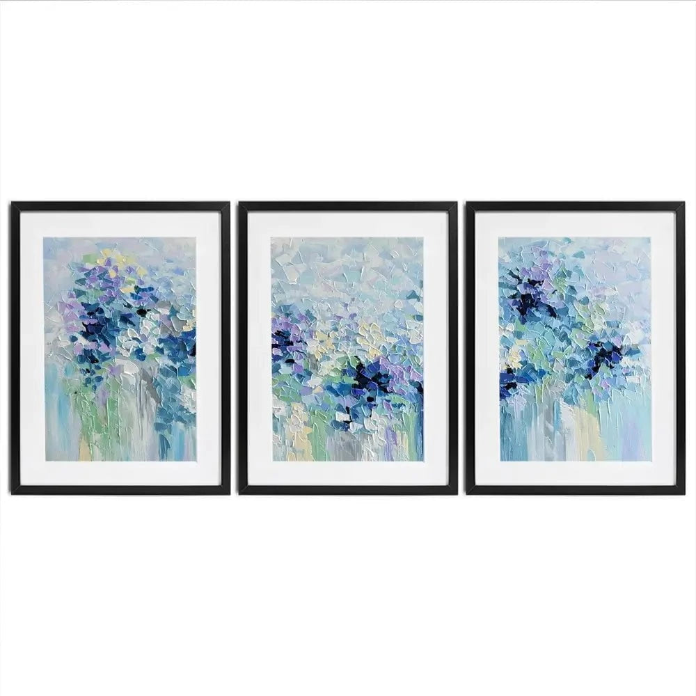 Baby Blue Framed Art Print Trio Baby Blue Framed Art Print Trio wall art product Olga Tkachyk