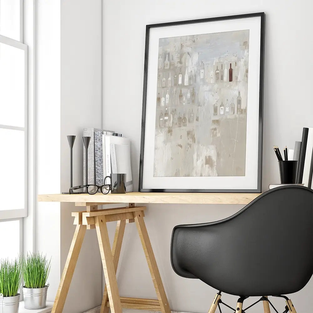 Backlit Bar Shelf Framed Art Print Backlit Bar Shelf Framed Art Print wall art product Chromatic Storm Studio
