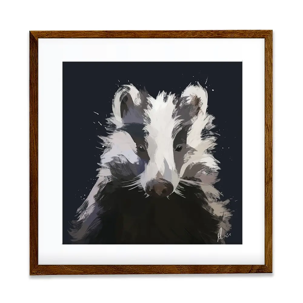 Badger Framed Art Print Badger Framed Art Print wall art product Aimee Linzi
